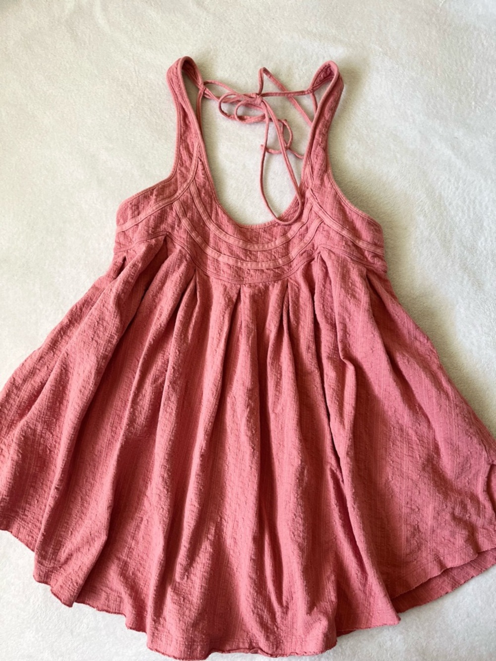 Free People Dusty Rose Textured Tie-Back Tank